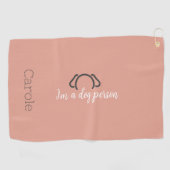 私は犬の人引用文犬カスタム母ゴルフタオル ゴルフタオル (横)