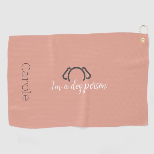 私は犬の人引用文犬カスタム母ゴルフタオル ゴルフタオル (横)