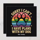 私は犬の恋人と予定が立てなくて申し訳おもしろいない 招待状 (正面/裏面)