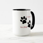 私は犬の足を搭載する私の毛皮のベビーのマグを愛します マグカップ (正面右)