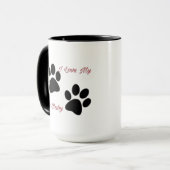 私は犬の足を搭載する私の毛皮のベビーのマグを愛します マグカップ (正面左)