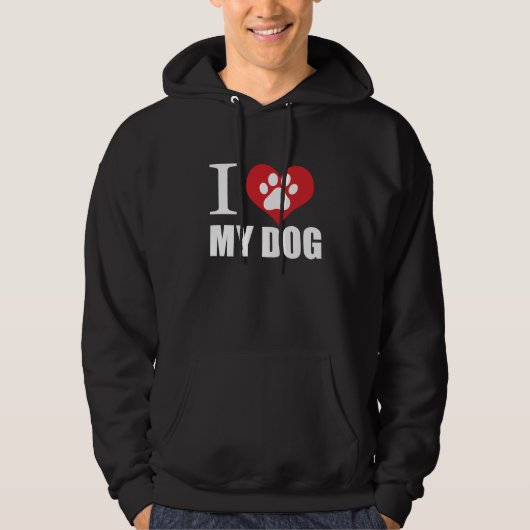 私は犬のTシャツが大好きだ パーカ (正面)