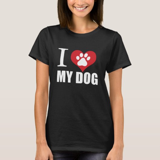 私は犬のTシャツが大好きだ Tシャツ (正面)