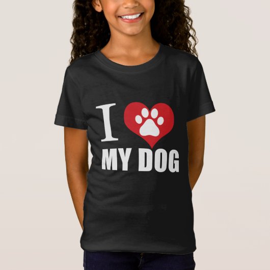 私は犬のTシャツが大好きだ Tシャツ (正面)