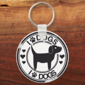 私は犬を子犬と一緒に愛している キーホルダー (正面)