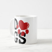私は犬を愛します コーヒーマグカップ (正面左)
