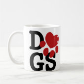 私は犬を愛します コーヒーマグカップ (左)
