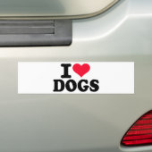 私は犬を愛します バンパーステッカー (車上)