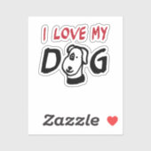 私は犬を犬のイラストレーションで愛す シール (シート)