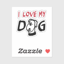 私は犬を犬のイラストレーションで愛す シール