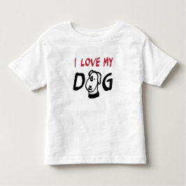 私は犬を犬のイラストレーションで愛す トドラーTシャツ