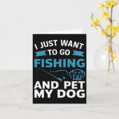 私は犬を飼って魚釣りに行きたい カード (黄色い花)