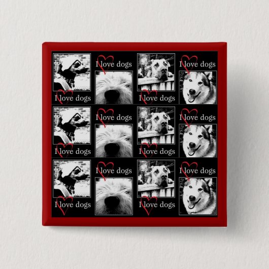 私は犬ボタンを愛します 缶バッジ (正面)