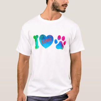 私は犬メンズTシャツ、犬のパパTシャツが大好き Tシャツ