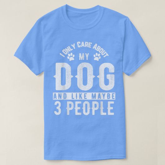 私は犬気にと3人くらいしか話せおもしろいない Tシャツ (デザイン正面)