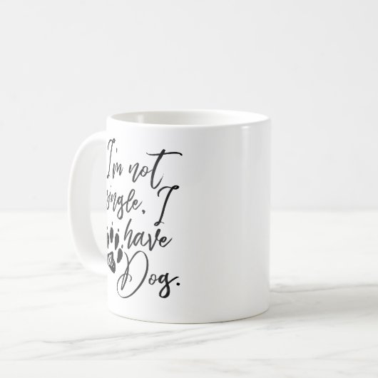 私は犬独身のを持っていない コーヒーマグカップ (正面左)