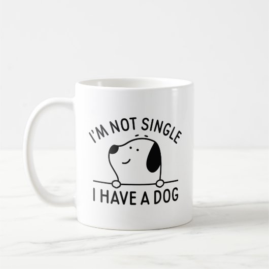 私は犬独身のを飼っていない コーヒーマグカップ (左)