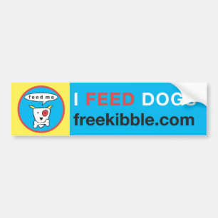 "私は犬"にバンパーステッカーを食べ物を与えます バンパーステッカー