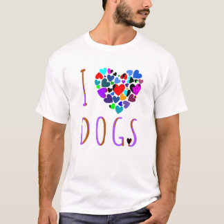 私は犬Tシャツハートデザイン子犬ギフト大好き Tシャツ