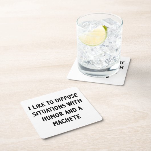 私は状況を拡散するのが好きだ スクエアペーパーコースター (インサイチュ)