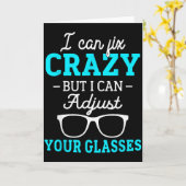 私は狂気を治せないが、あなたの眼鏡を調整できる、眼鏡屋 カード (黄色い花)