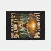 私は狩りシンプルとジェインの好きな信じの男だ フリースブランケット (正面(横))