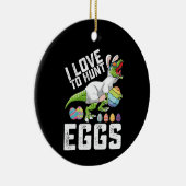 私は狩り卵イースター恐竜Tレックスに愛 セラミックオーナメント (右)