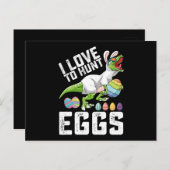 私は狩り卵イースター恐竜Tレックスに愛 ポストカード (正面/裏面)