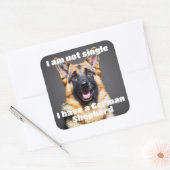 私は独身のない。僕はドイツの羊飼いだ スクエアシール (封筒)