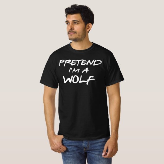 私は狼の怠惰な簡単ハロウィーンの衣装 Tシャツ (正面フル)