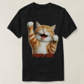 私は猫おもしろいV2を見た Tシャツ (デザイン正面)