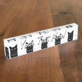 私は猫があなたの色の背景を選ぶためにクリック見ます デスクネームプレート (側面)