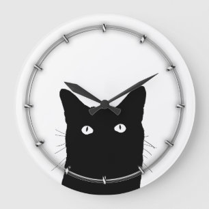 私は猫があなたの色の装飾の選択を選ぶためにクリック見ます ラージ壁時計