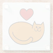 私は猫が大好きだ ガラスコースター (裏面)