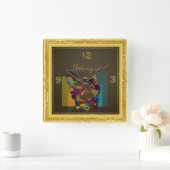 私は猫が大好きだ スクエア壁時計 (ホーム)