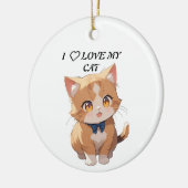私は猫が大好きだ セラミックオーナメント (左)