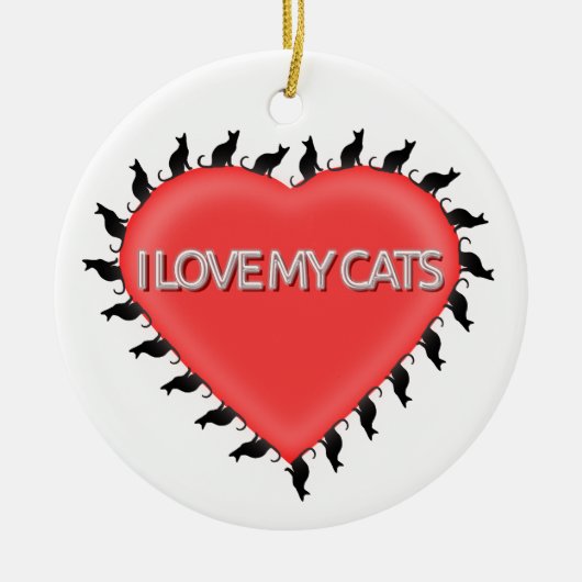私は猫が大好きだ セラミックオーナメント (正面)