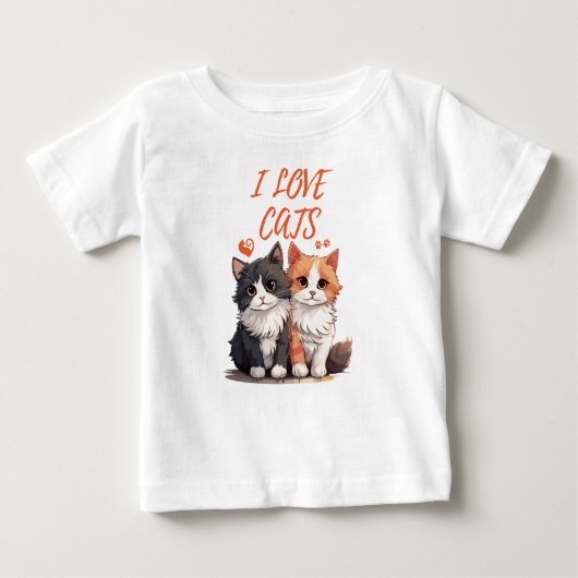 私は猫が大好きだ ベビーTシャツ (正面)
