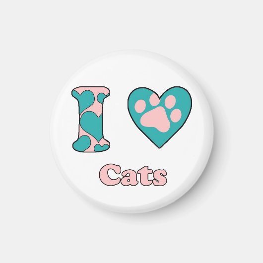 私は猫が大好きだ マグネット (正面)