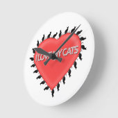 私は猫が大好きだ ラウンド壁時計 (傾斜)