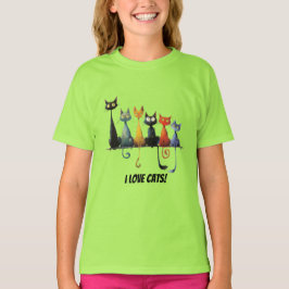 私は猫が大好きだ Tシャツ