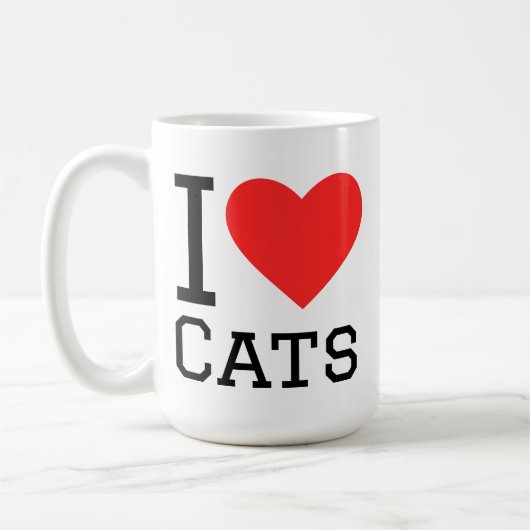 私は猫が大好きです コーヒーマグカップ (左)