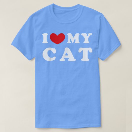 私は猫が大好きで、私は猫をハートする Tシャツ (デザイン正面)