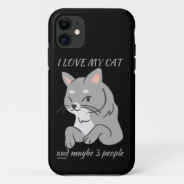 私は猫が大好きで、3人も可愛いおもしろい猫 iPhone 11 ケース