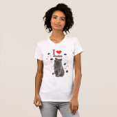 私は猫が大好き – かわいい猫とはっきわのデザイン Tシャツ (正面フル)