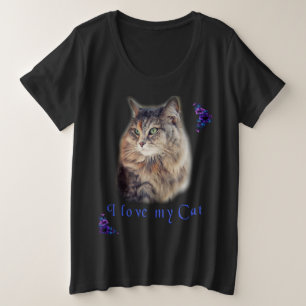私は猫が大好き プラスサイズTシャツ