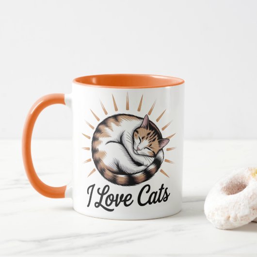 私は猫が大好き マグカップ (ドーナツ)