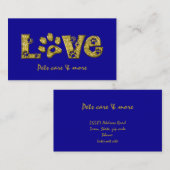 私は猫が大好き – 金ゴールド 名刺 (正面/裏面)