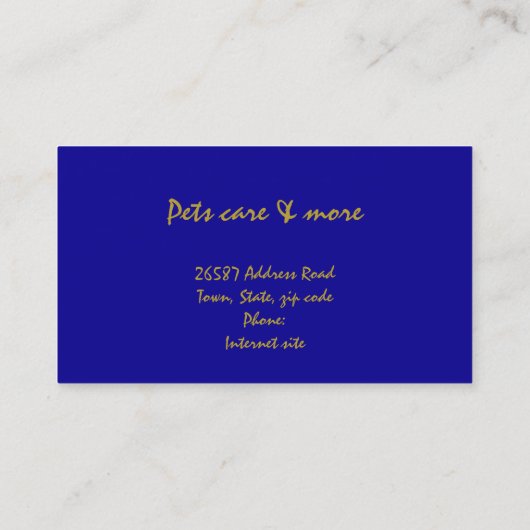 私は猫が大好き – 金ゴールド 名刺 (裏面)