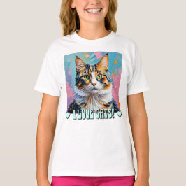 私は猫が大好き! Tシャツ